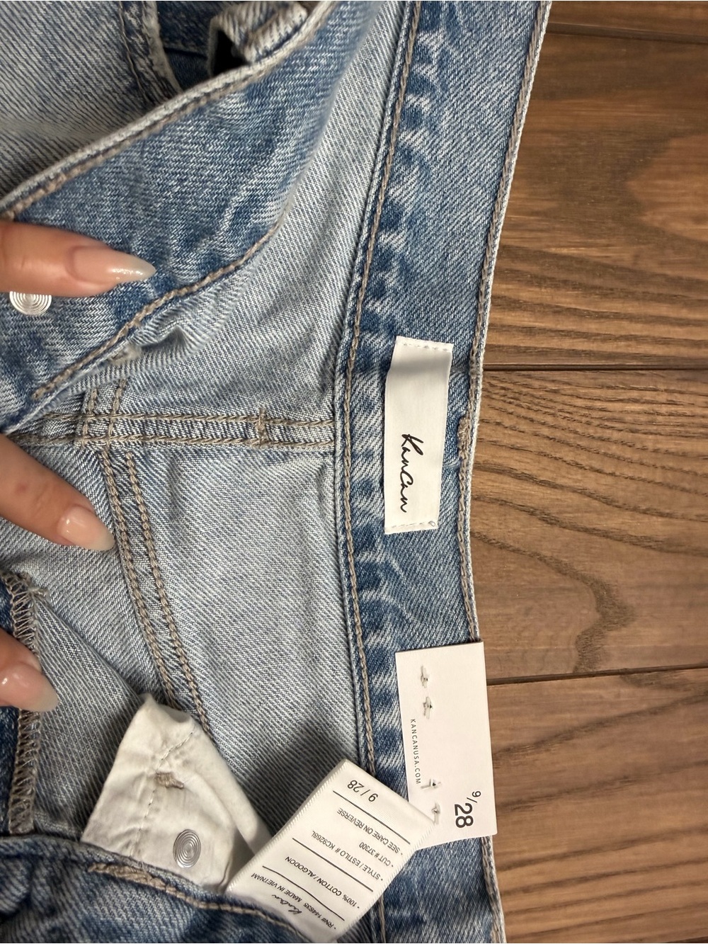 KanCan Light Blue Distressed Denim Shorts - Picture 3 of 4
